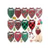 Christmas Dog Bandanas Set of 12 Triangle Pet Kerchief Classic Plaid Snowflake Patterns