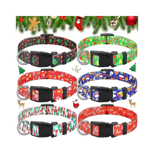 Christmas Dog Collars Funny Puppy Collars Comfortable Basic Collars with Plastic Buckle