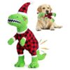 Christmas Dog Gifts Plush Dinosaur Squeaky Pet Toys Puppy Teething Toys Gift Ideas