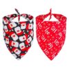 Christmas Dog Scarf Long Adjustable Triangle Bib Reversible Polyester Bandanas for Pets