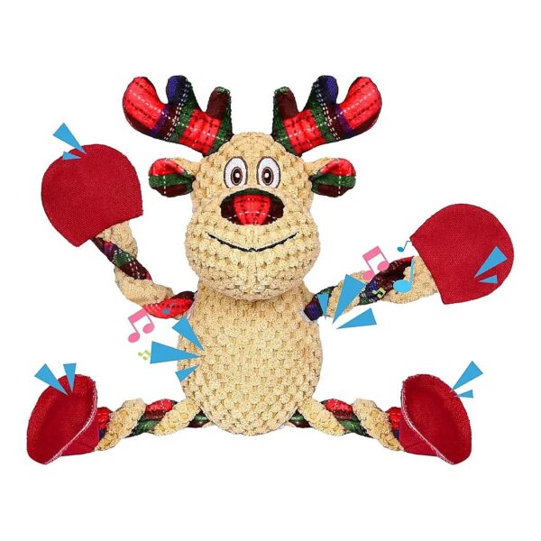 Christmas Dog Toys with Squeakers and Crinkle Sounds for Large Breed Puppies