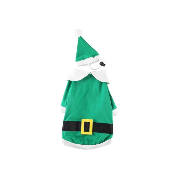 Christmas Elf Dog Shirt with Funny Hat, Small Breed Outfit Clothes