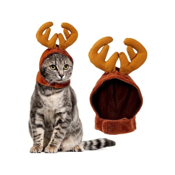 Christmas Elk Antler Reindeer Cat Hats Headwear Pet Costume