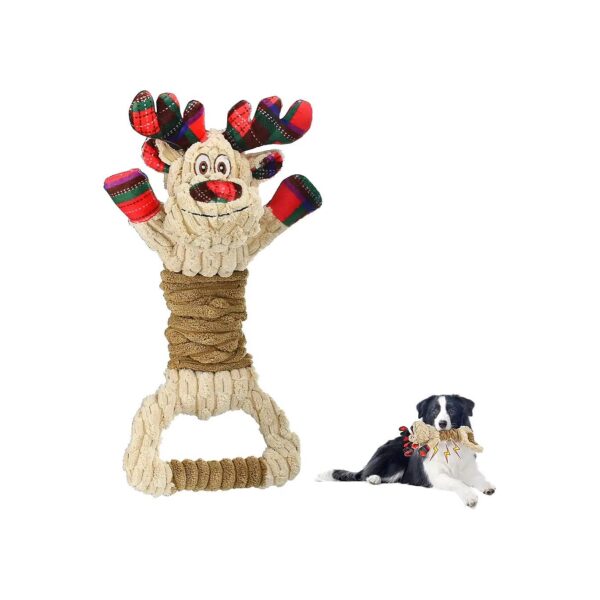 Christmas Elk Dog Toy for Aggressive Chewers Small Medium Large Dogs Durable Xmas Toy