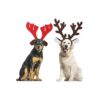 Christmas Elk Reindeer Antlers Headbands Set for Dogs Pets Medium Large Accessories