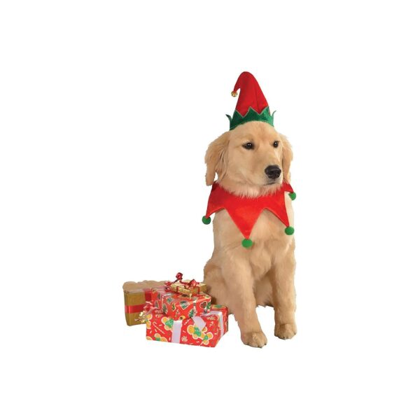 Christmas Pet Costume with Red Bow Striped Ribbon and Tulle