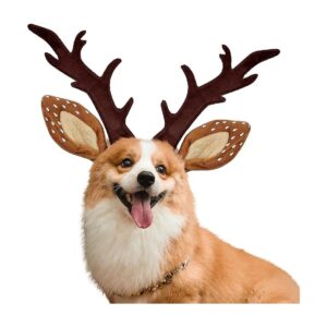 Christmas Pet Deer Headbands for Small Medium Dogs Soft Fabric Costume Accessories