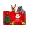 Christmas Pet Food and Water Mats 11x18 Inches