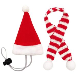 Christmas Pet Gift Idea featuring Adjustable Santa Hat and Scarf Costume for Small Pets