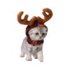 Christmas Pet Reindeer Costume Hat for Small Dogs and Cats Adjustable Antler Accessories