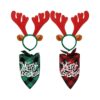 Christmas Pet Scarf and Antlers Headband Set for Small Medium Large Dogs and Cats