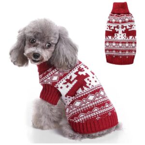 Christmas Pet Sweaters with Christmas Elements for Small Medium Large Dogs Cats and Cats