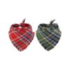 Christmas Plaid Dog Bandanas with Reversible Triangle Bibs for Small and Large Pets