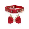 Christmas Snowman Pattern Dog Collar for Medium Breed Dogs Adjustable