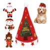 Christmas Squeaky Dog Toy Set for Small Medium Dogs with 3 Fun Plush Toys and Santa Hat