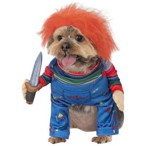 Chucky Dog Pet Costume with Headpiece and Faux Arms for Large Breed Dogs