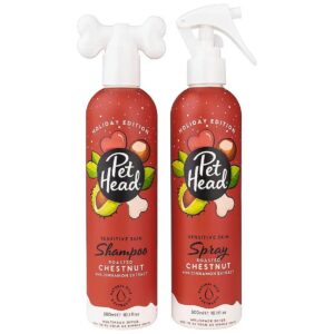 Cinnamon-Scented Dog Shampoo and Spray Set for Puppies and Large Breed Dogs