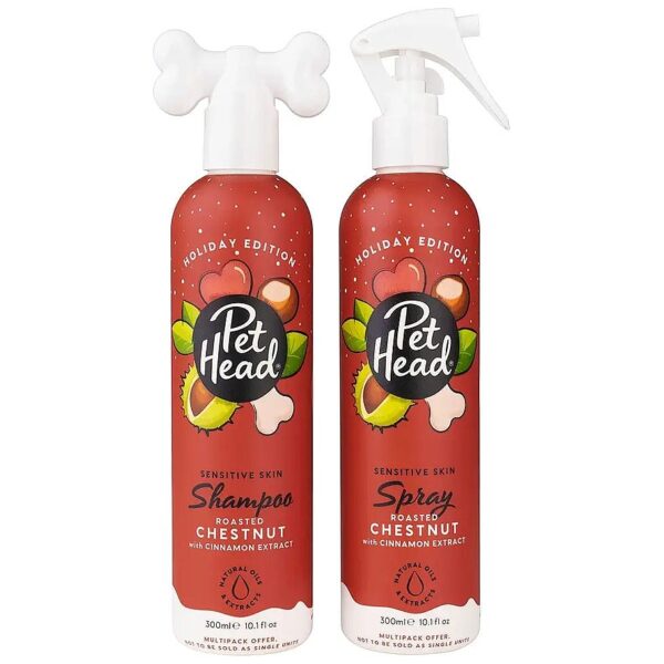 Cinnamon-Scented Dog Shampoo and Spray Set for Puppies and Large Breed Dogs