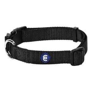 Classic Black Small Dog Collar with Eco-Friendly Buckles and Clips