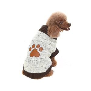 Classic Brown Bone Pattern Dog Sweater for Small Medium and Large Dogs