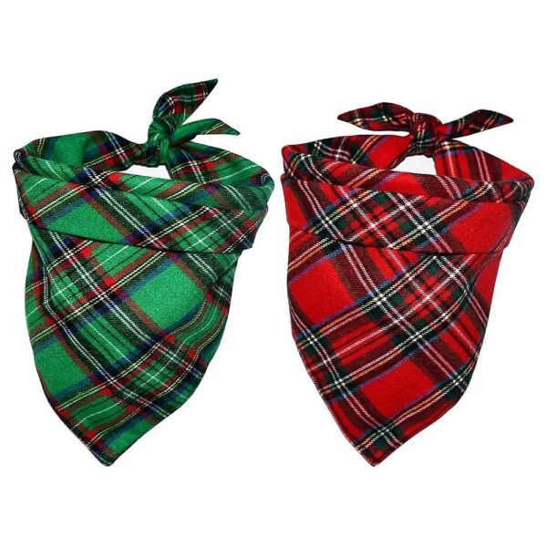 Classic Christmas Plaid Dog Accessories for Small Medium Large Pets