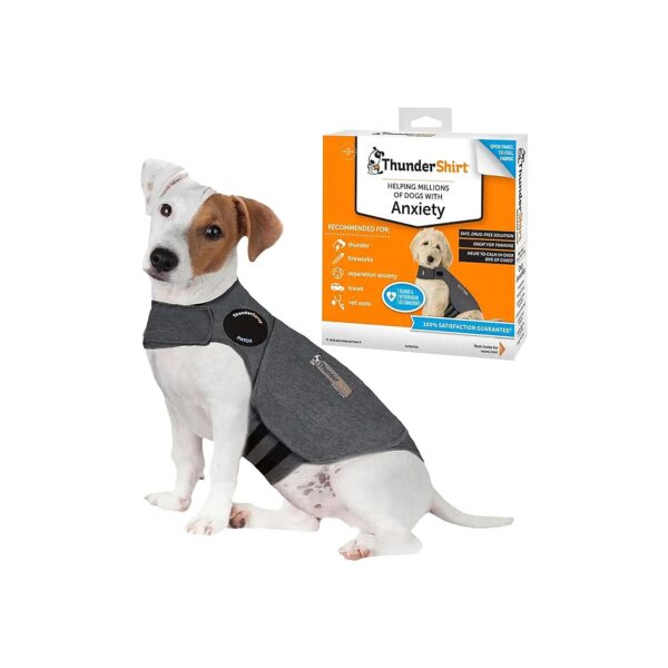 Classic Dog Anxiety Jacket for Small Breeds, Heather Grey, 15-Pound Minimum Weight