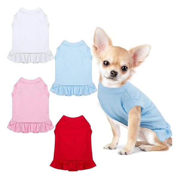 Classic Dog and Cat Shirts, 4 Colors, Small Breed Sizes, Medium, Durable Cotton