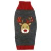 Classic Grey Reindeer Dog Sweater for Small Breeds Comfortable Winter Clothing