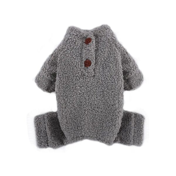 Classic Grey Teddy Fleece Dog Sweaters for Small Dogs and Cats