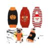 Classic Holiday Sweaters for Dogs with Santa Pumpkin Turkey Designs in 3-Piece Set