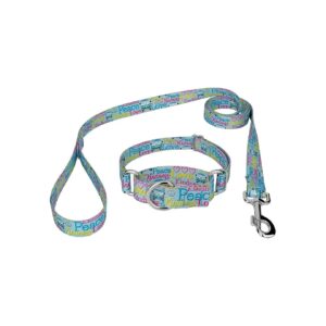 Classic Martingale Dog Collar and Leash with Vintage Designs for Pups