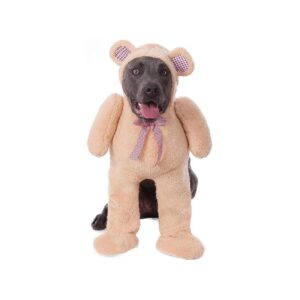 Classic Party Teddy Bear Dog Costume with Padded Arms and Gingham Bow