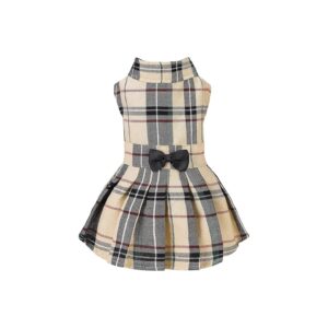 Classic Plaid Dog Dress for Small Medium Pets with Comfortable and Durable Design