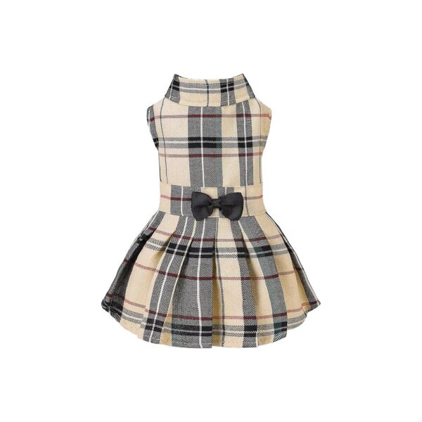 Classic Plaid Dog Dress for Small Medium Pets with Comfortable and Durable Design