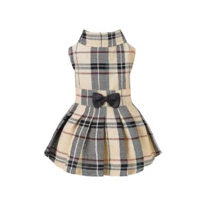 Classic Plaid Dog Outfit with Comfortable Fabric for Small Breeds