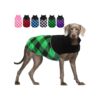 Classic Plaid Dog Winter Coat with Leash Hole and Reflective Strip for Medium Breeds