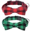 Classic Plaid Pattern Dog Collar with Adjustable Buckle for Small Medium Large Pets