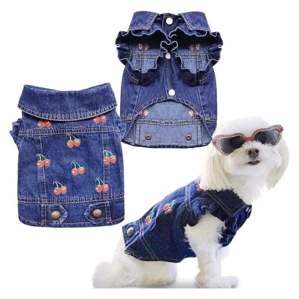 Classic Puppy Hoodies with Cherry Design for Small Medium Dogs and Cats