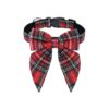 Classic Red PlaidChristmas Dog Collar with Bowtie Adjustable for Small Medium Large Dogs