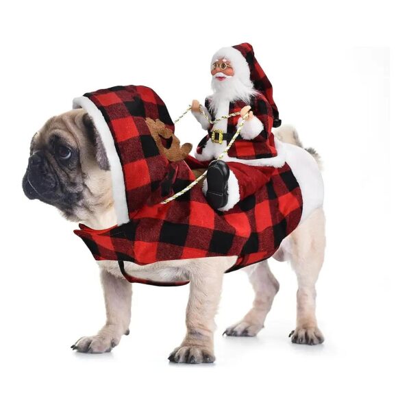 Classic Santa Claus Dog Costume for Christmas Holiday with Easy Care Fabric