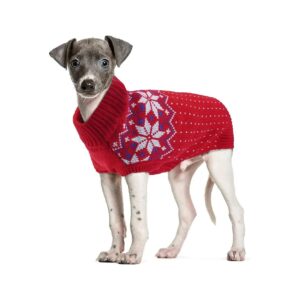 Classic Snowflake Pattern Turtleneck Pullover Dog Sweaters for Cats Dogs with Soft