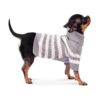 Classic Striped Dog Sweater for Small Dog Girls Boys with Antique Grey Color Size S