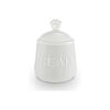 Classic White Ceramic Dog Food Container with Lid for Pet Treats and Snacks