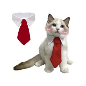 Classic White Cotton Dog Bow Tie and Tuxedo Costume for Small Cats and Dogs