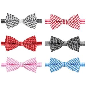 Classic White and Black Plaid Dog Bow Ties for Small to Medium Dogs and Cats