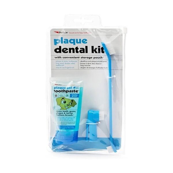 Clean Teeth Plaque Kit for Puppies of All Life Stages with Soft Bristles and Pet Brush