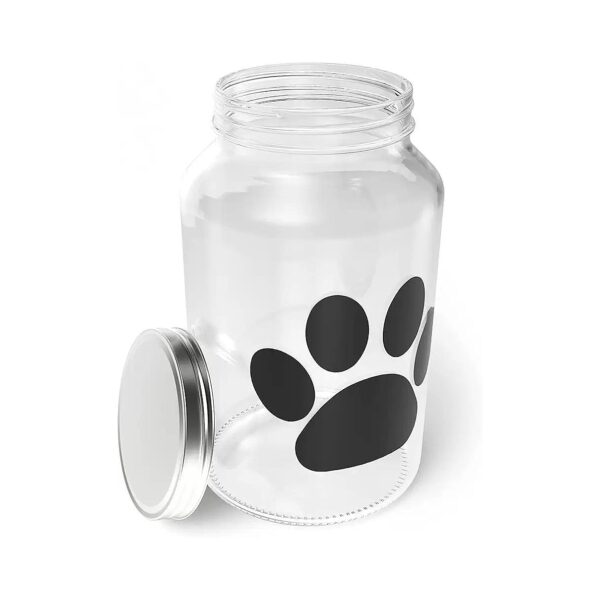 Clear Body Glass Treat Storage Canister with Metal Lid and 108 FL Oz Capacity