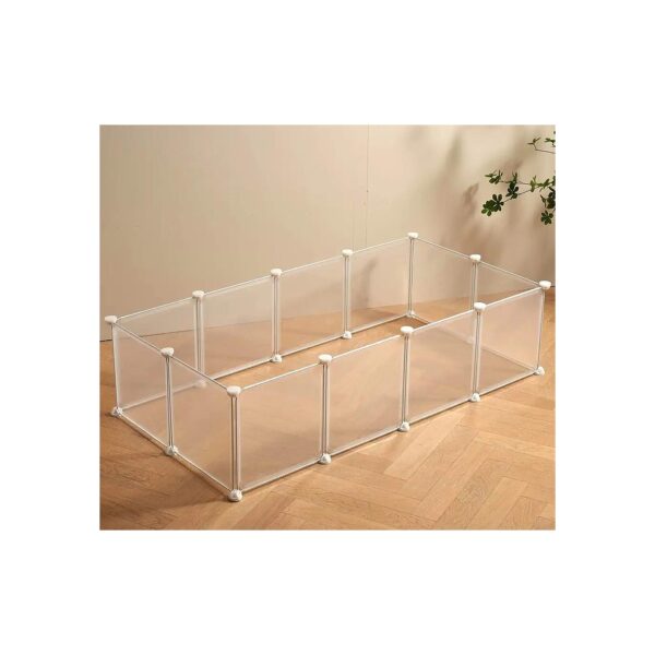 Clear Plastic Small Animal Playpen for Guinea Pigs Puppies and Rabbits 12x12 Inches