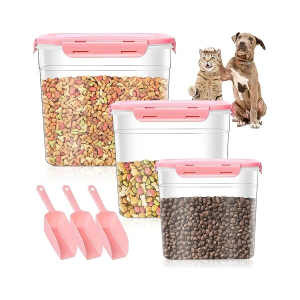 Clear and Transparent Pet Food Storage Containers for Dog and Cat Treats