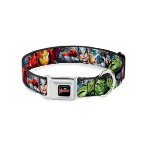 Close-up Superhero Dog Collars with Buckle Closure Wide 5 Inches